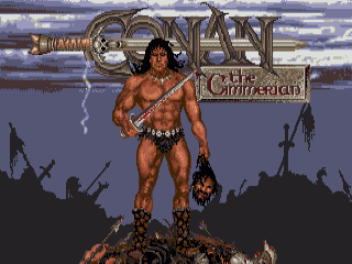 Conan: The Cimmerian title screen for Amiga